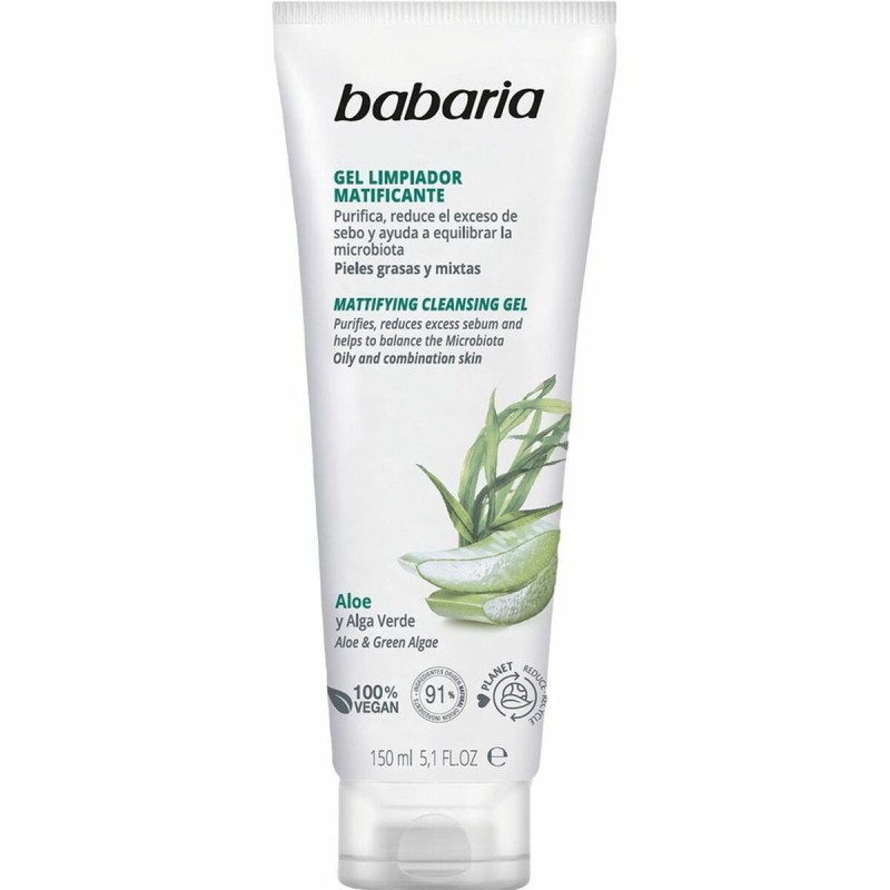 Facial Cleansing Gel Babaria Aloe Vera Mattifying finish 150 ml