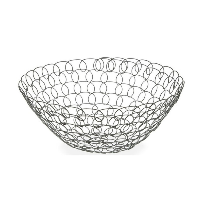 Fruit Bowl Grey Metal (28 x 12 x 28 cm)