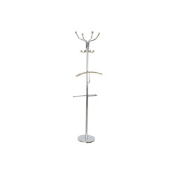 Hattestativ DKD Home Decor Silber Stahl Kautschukholz (45 x 42 x 180 cm)