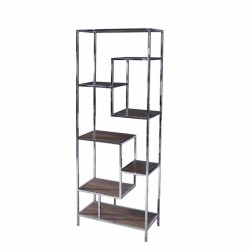 Shelves DKD Home Decor Silver Steel MDF Wood (80 x 40 x 200 cm)