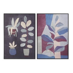 Cadre DKD Home Decor 83 x 4,5 x 123 cm Fleurs Moderne (2 Unités)