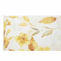 Carpet DKD Home Decor Yellow White Polyester Cotton Flowers (200 x 290 x 0.5 cm)