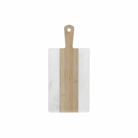 Cutting board DKD Home Decor White Natural Bamboo Marble Plastic Rectangular 38 x 18 x 1 cm