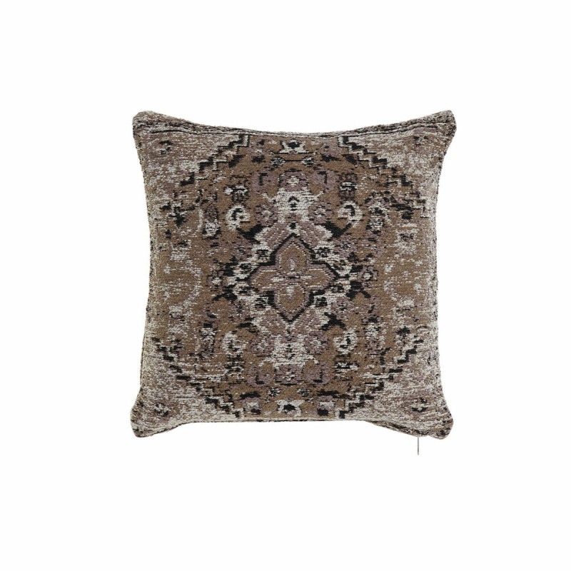 Coussin DKD Home Decor Plastique Blanc Marron Noir Rectangulaire Carré Arabe 45 x 12 x 45 cm