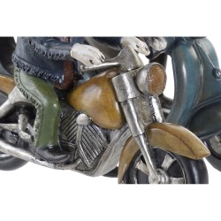 Deko-Figur DKD Home Decor 27 x 10 x 24 cm Rot Blau Motorrad Gelb Vintage Hund (2 Stück)