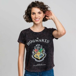 Damen Kurzarm-T-Shirt Harry Potter Grau Dunkelgrau