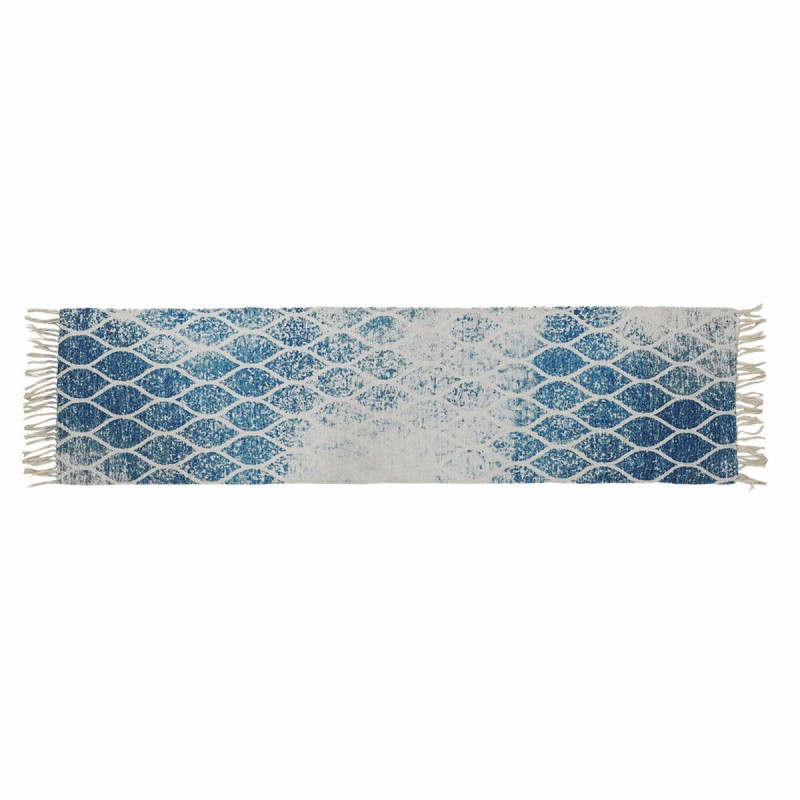 Tapis DKD Home Decor Bleu Coton Chenille (60 x 240 x 1 cm)