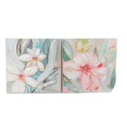 Bild DKD Home Decor 80 x 3,5 x 80 cm Blomster Shabby Chic (2 Stück)