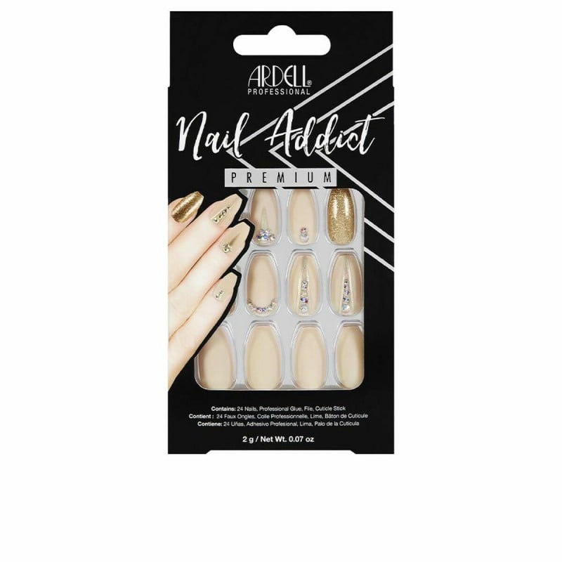 Falsche Nägel Ardell Nail Addict Nude Jeweled (24 pcs)