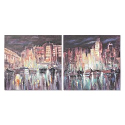 Painting DKD Home Decor City 80 x 3 x 80 cm Loft (2 Units)