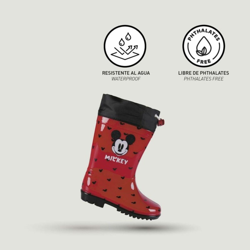 Bottes en Caoutchouc pour Enfants Mickey Mouse Rouge