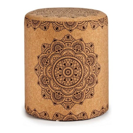 Pouffe Mandala Brown MDF Cork (34 x 39 x 34 cm)