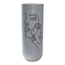 Vase DKD Home Decor abstrakt Weiß Harz Moderne (35 x 35 x 90 cm)