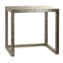 Table Meuble d'Entrée Gris Nacre noire Contre-plaqué 30,5 x 78 x 90,5 cm