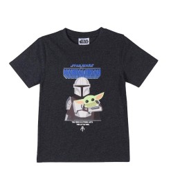 Kurzarm-T-Shirt für Kinder The Mandalorian Schwarz