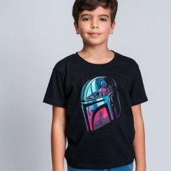 T shirt à manches courtes Enfant The Mandalorian Noir