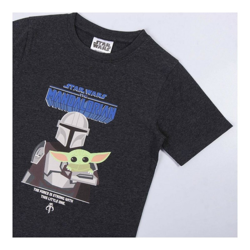 Kurzarm-T-Shirt für Kinder The Mandalorian Schwarz