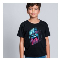 Kurzarm-T-Shirt für Kinder The Mandalorian Schwarz