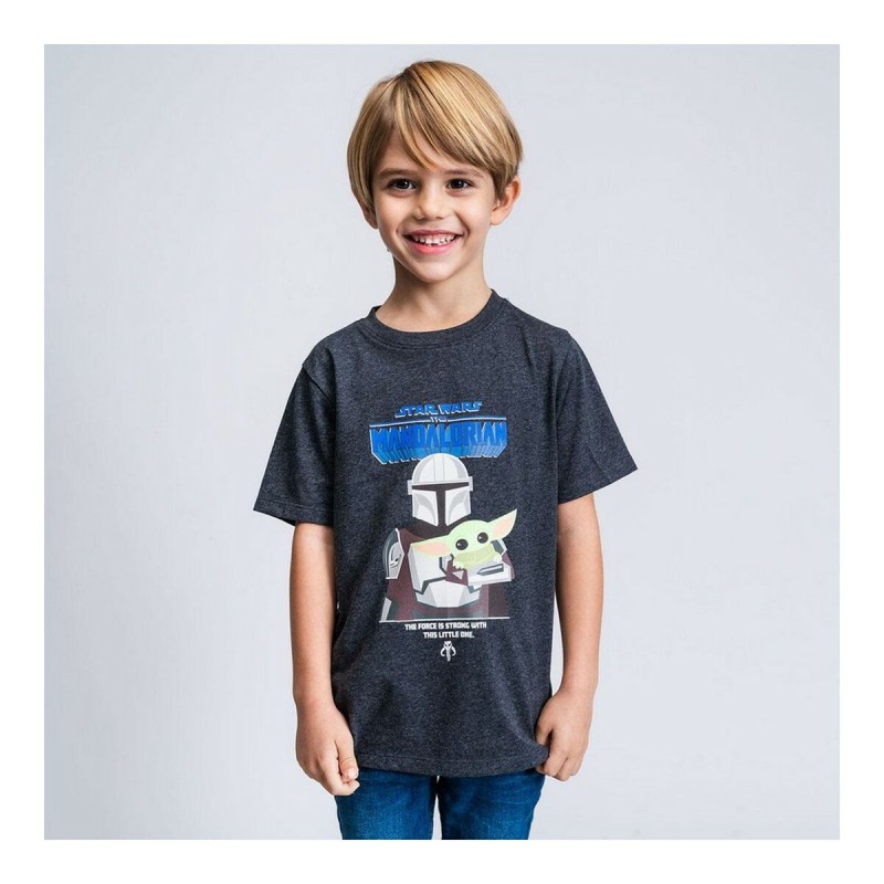 Kurzarm-T-Shirt für Kinder The Mandalorian Schwarz