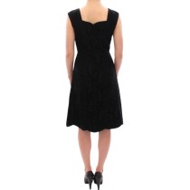 Dolce & Gabbana Elegantes Schwarzes Kleid aus geblümter Spitze
