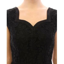 Dolce & Gabbana Elegantes Schwarzes Kleid aus geblümter Spitze
