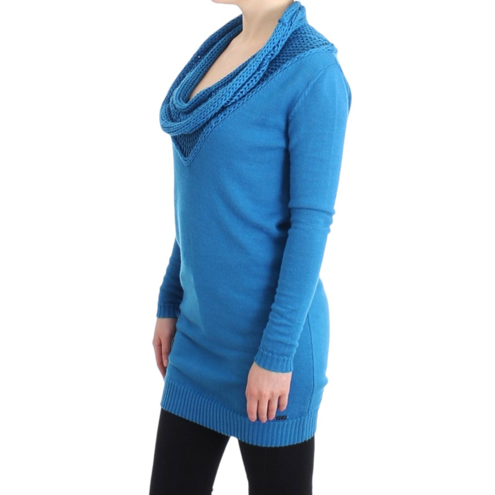Costume National Gemütlicher blauer Strickpullover mit Rundhalsausschnitt