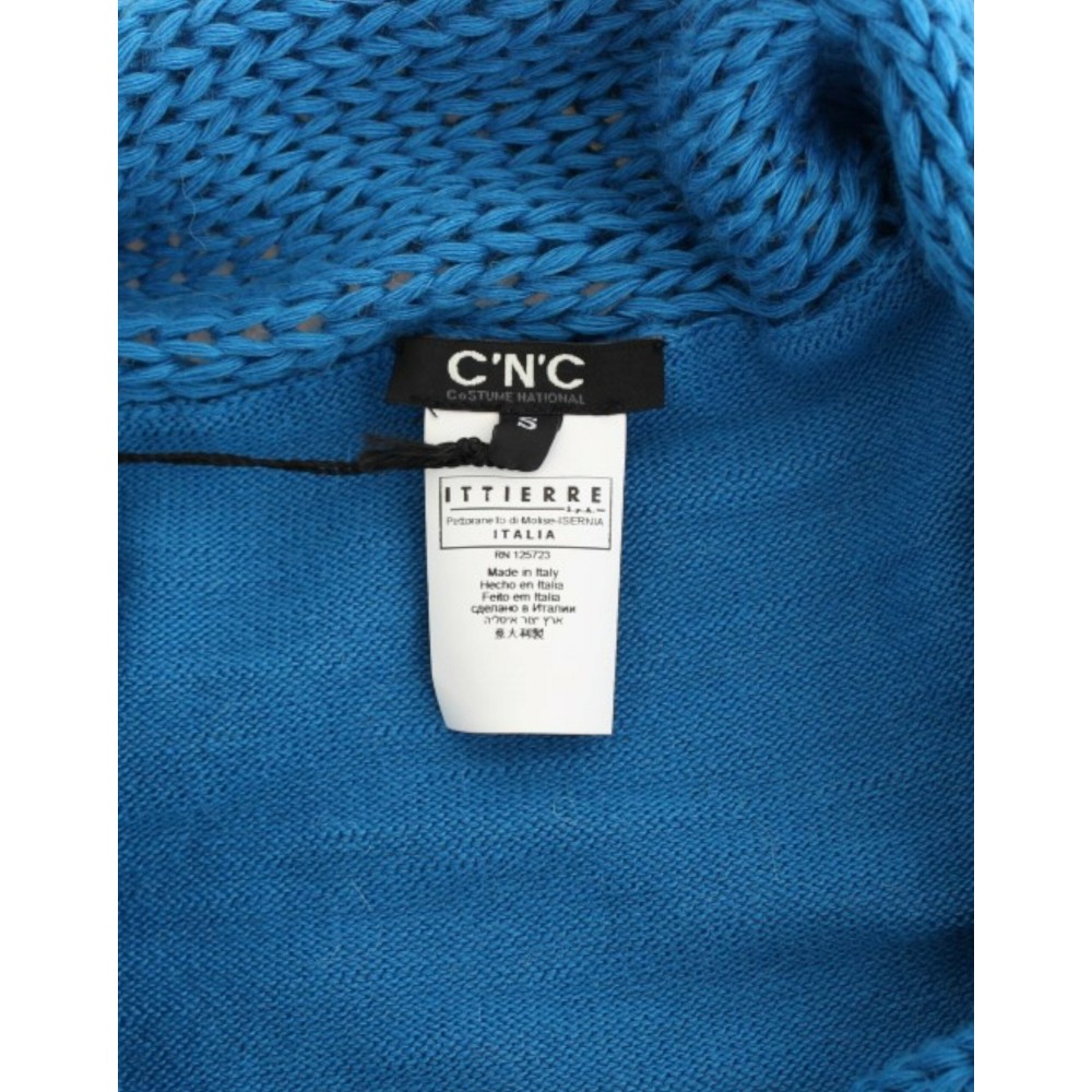 Costume National Gemütlicher blauer Strickpullover mit Rundhalsausschnitt