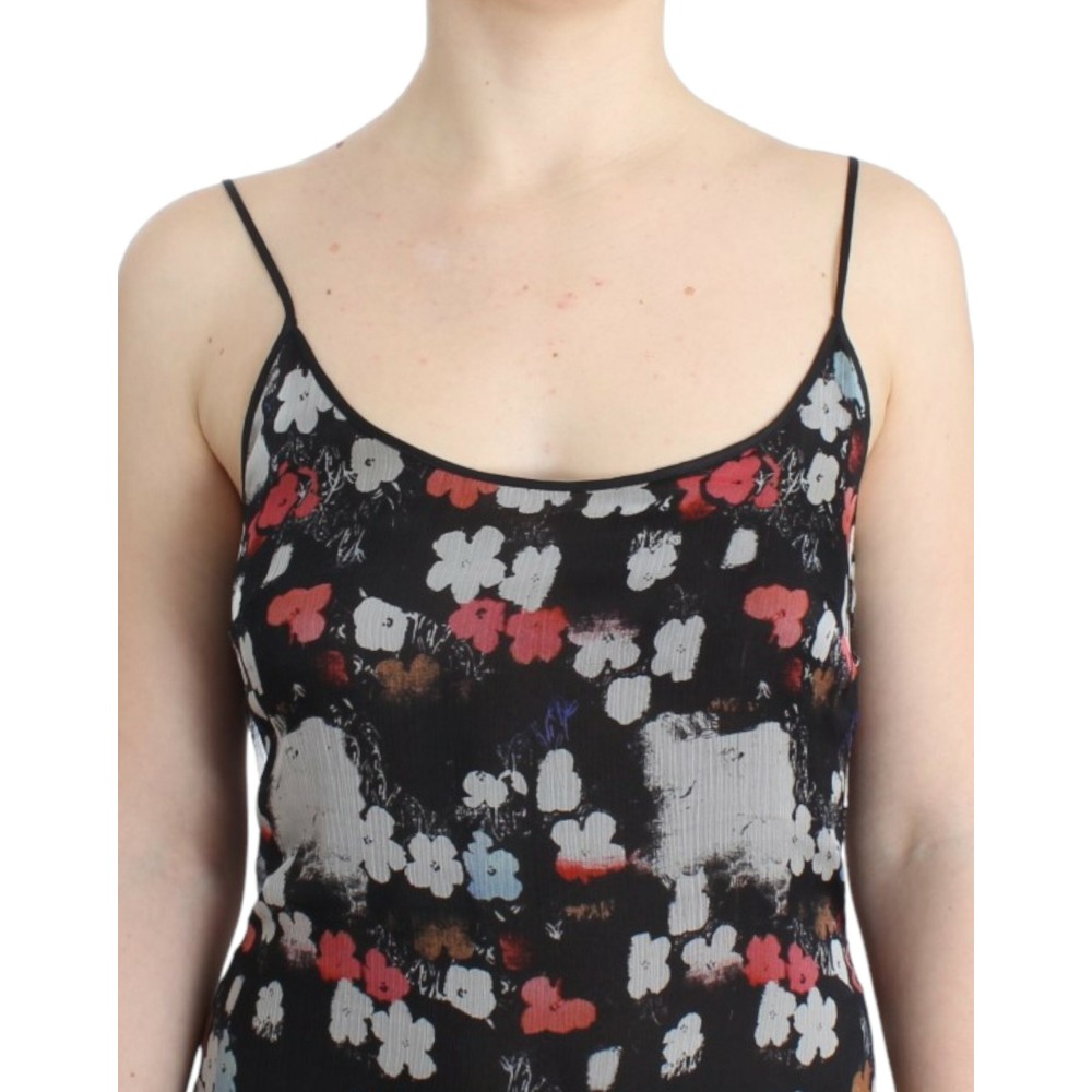 Costume National Multicolor Mini-Kleid aus geblümter Seide