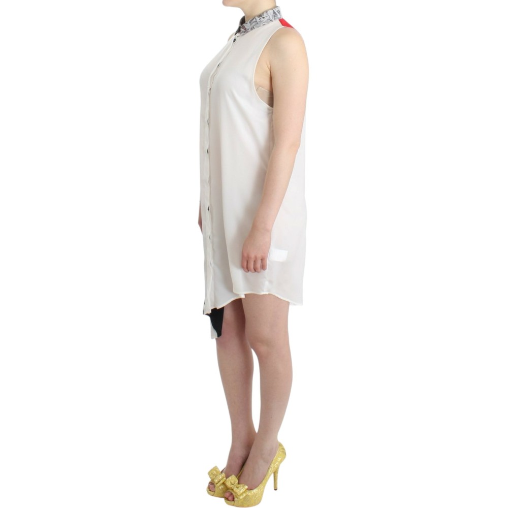Costume National Hemdkleid mit asymmetrischem Saum und Knopfleiste