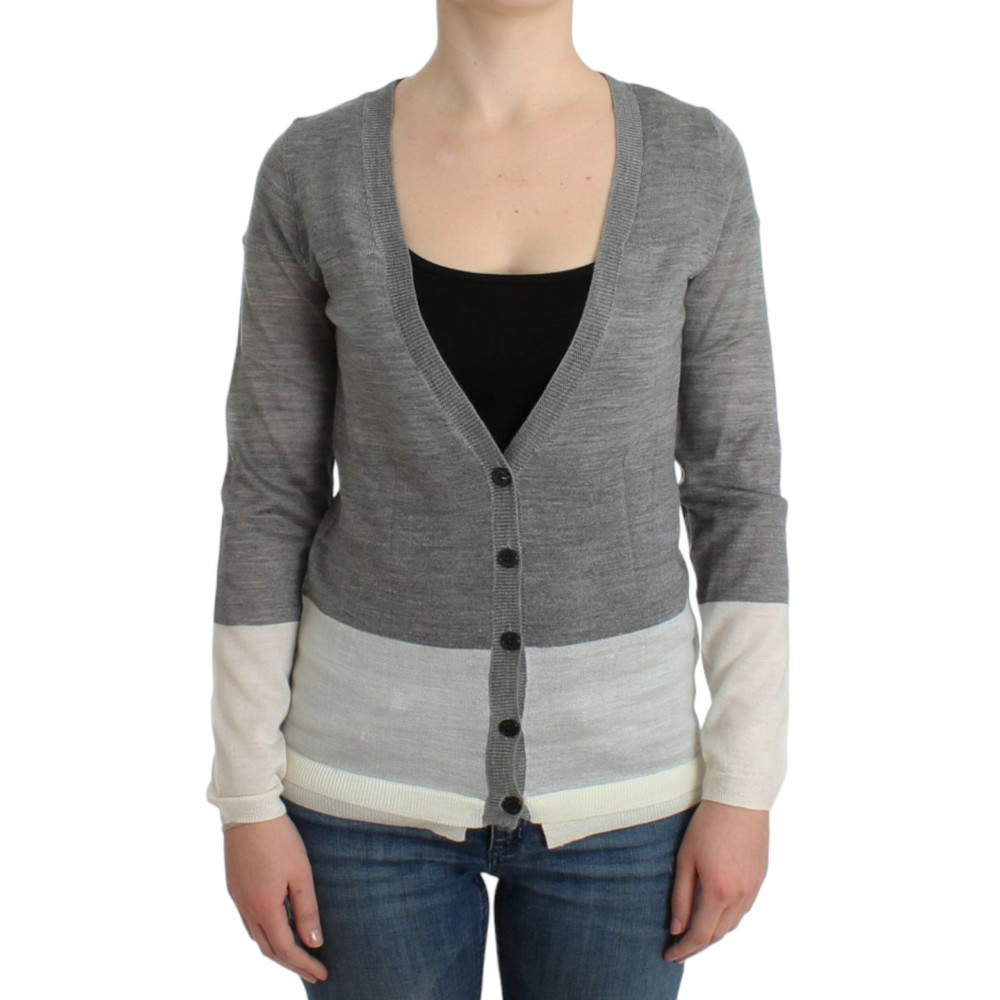 Costume National Schicke graue leichte Strickjacke