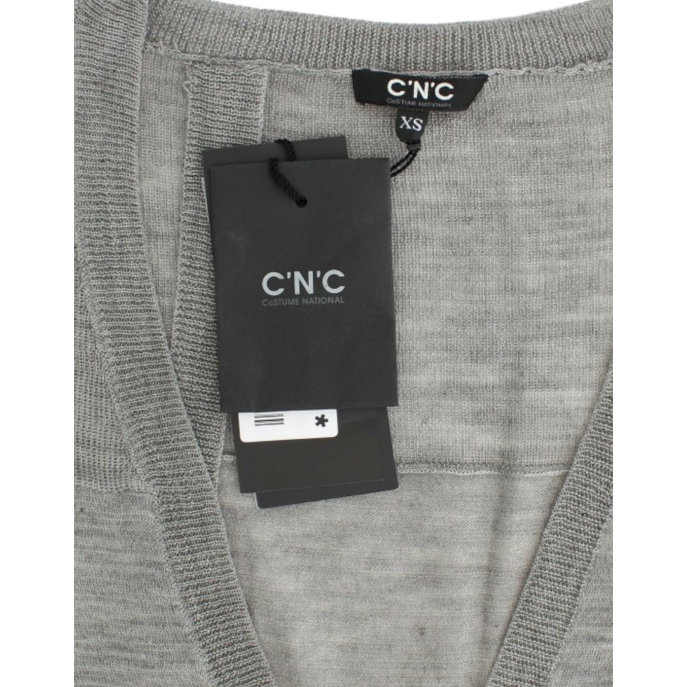 Costume National Schicke graue leichte Strickjacke