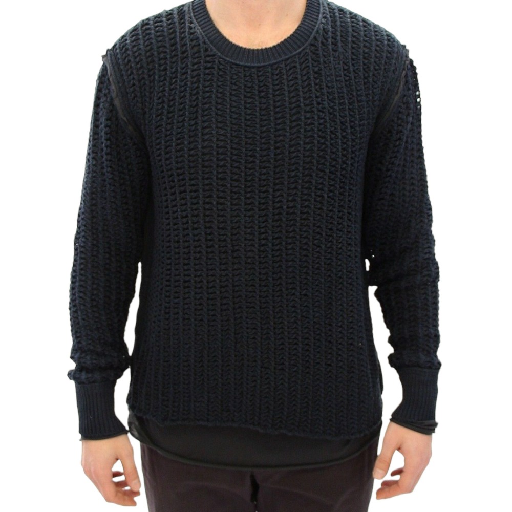 Dolce & Gabbana Eleganter blau-schwarzer Lagenpulli