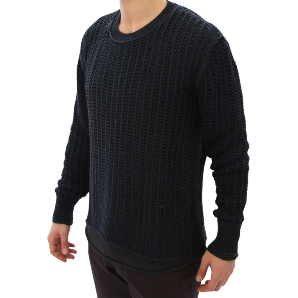 Dolce & Gabbana Eleganter blau-schwarzer Lagenpulli