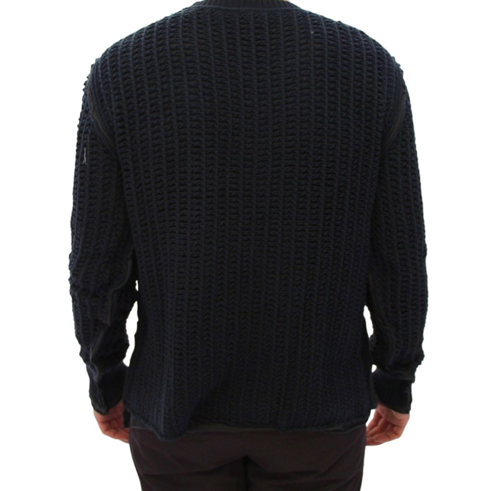 Dolce & Gabbana Eleganter blau-schwarzer Lagenpulli