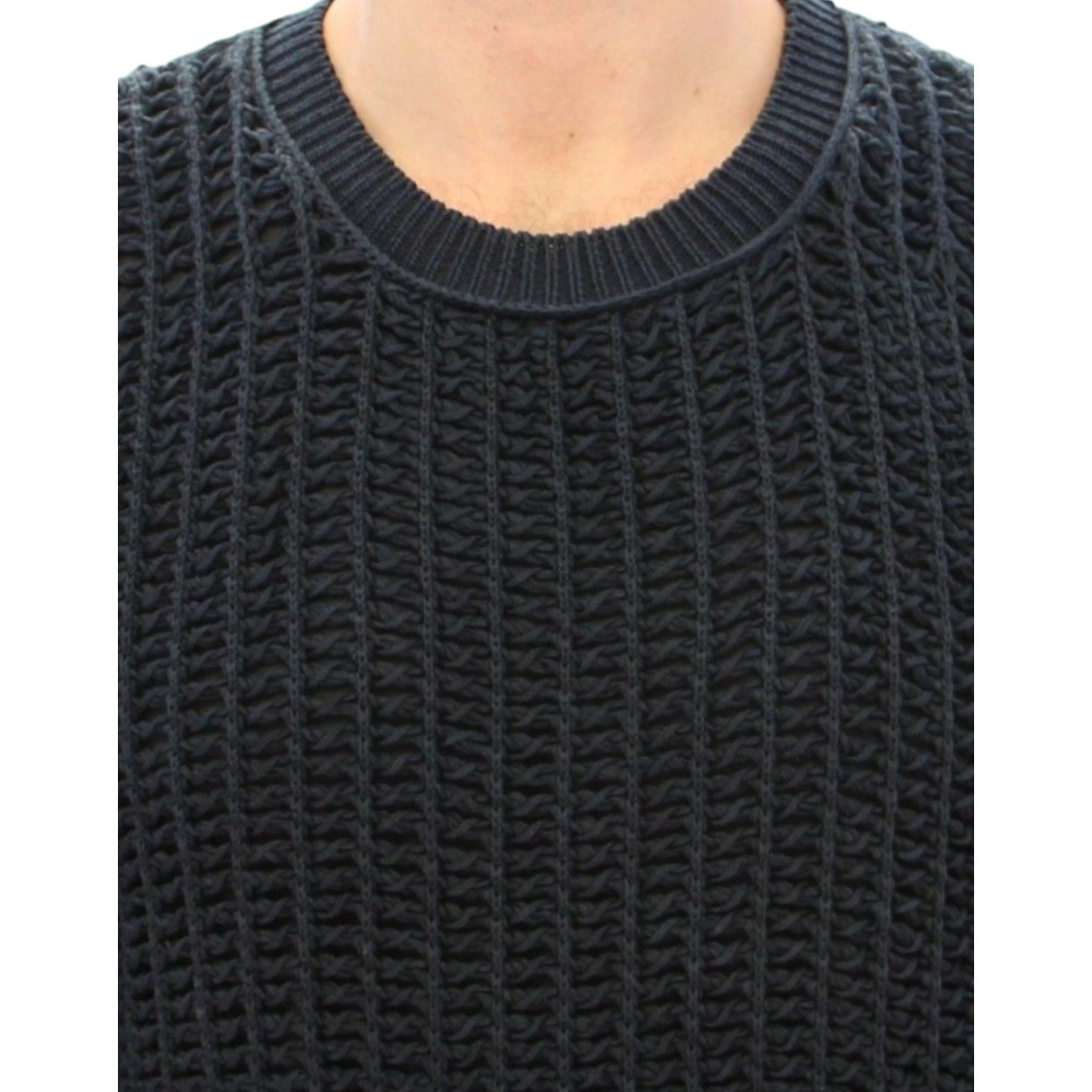 Dolce & Gabbana Eleganter blau-schwarzer Lagenpulli