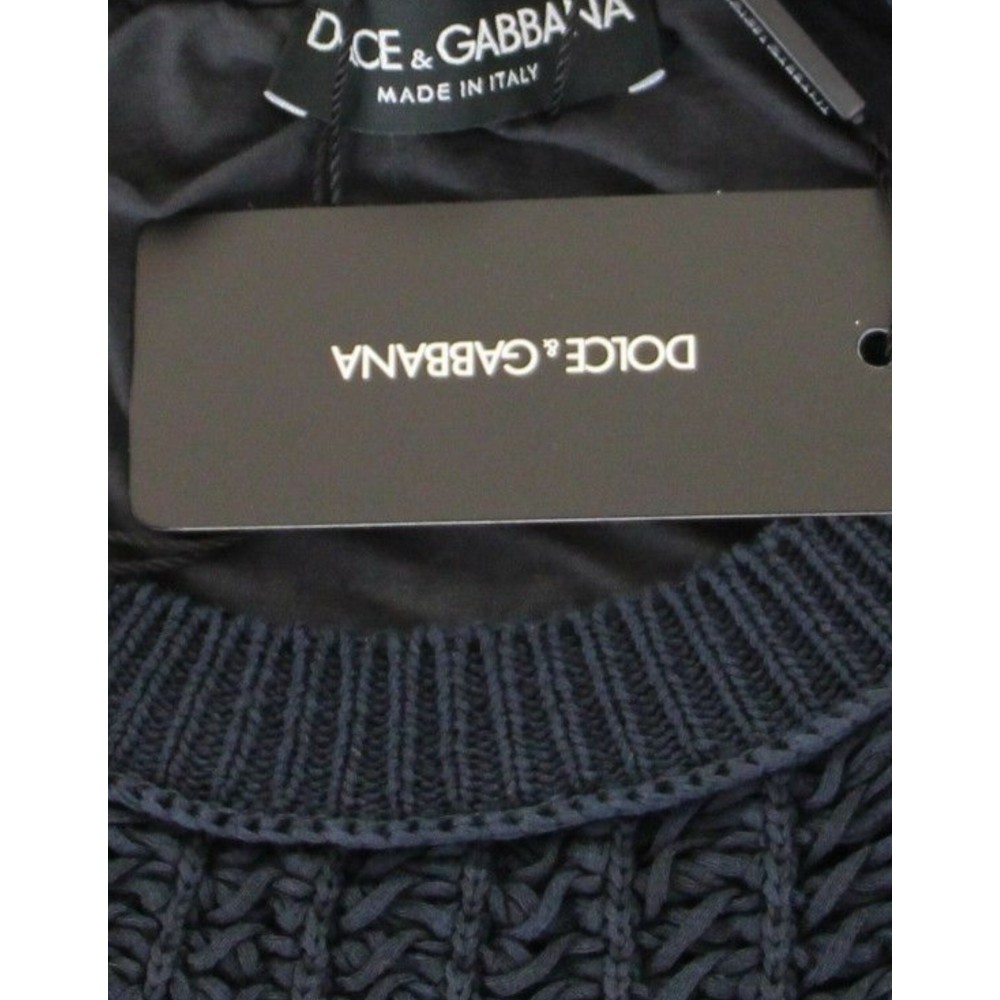 Dolce & Gabbana Eleganter blau-schwarzer Lagenpulli