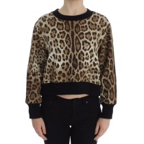 Dolce & Gabbana Elegantes kurzes Pullover-Top mit Leopardenmuster