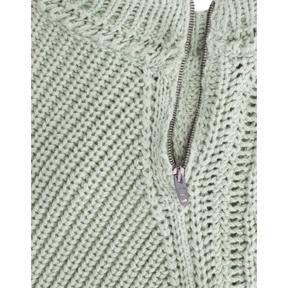 Ermanno Scervino Schicker grüner Cropped Cotton Sweater