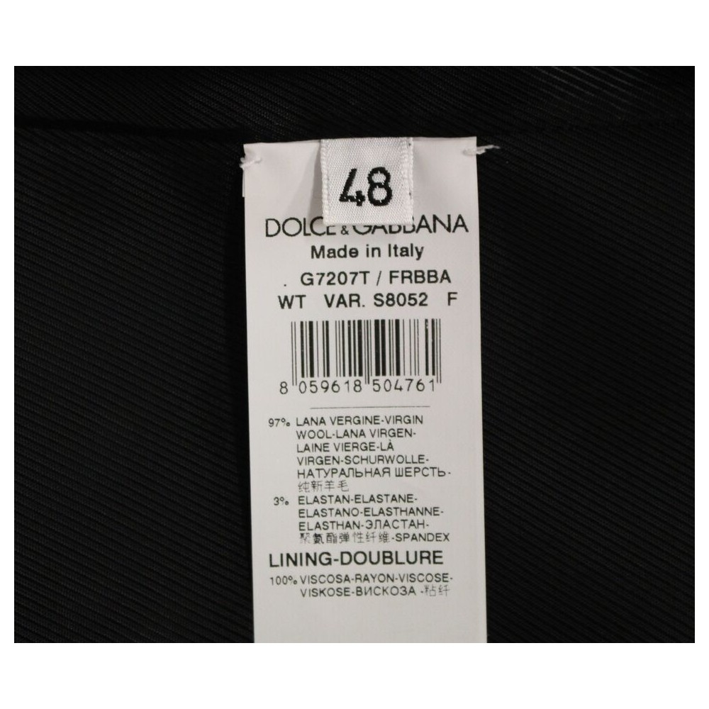 Dolce & Gabbana Elegantes gestreiftes graues Kleid Weste