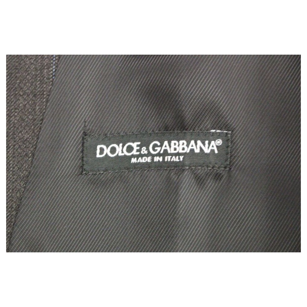 Dolce & Gabbana Elegantes gestreiftes graues Kleid Weste