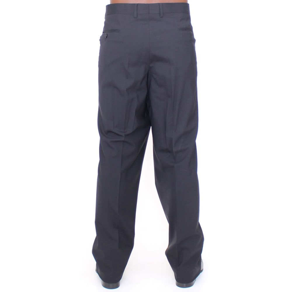 Dolce & Gabbana Elegante plissierte Hose aus schwarzer Wolle