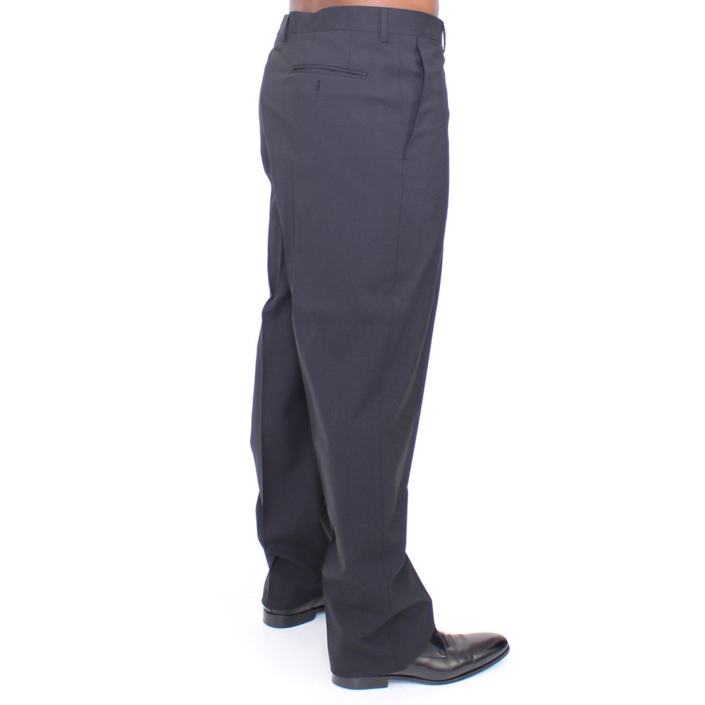 Dolce & Gabbana Elegante plissierte Hose aus schwarzer Wolle
