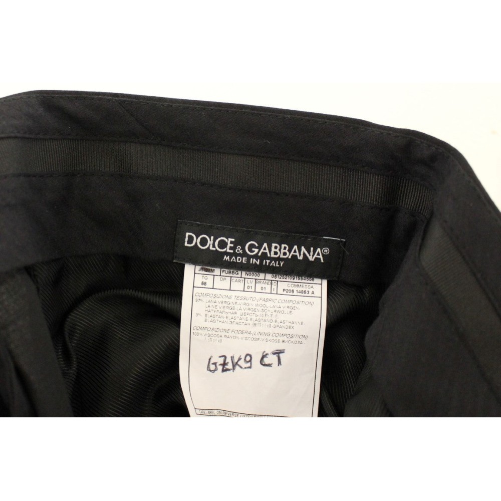 Dolce & Gabbana Elegante plissierte Hose aus schwarzer Wolle