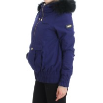 GF Ferre Schicke blaue K-Way Jacke mit Kunstfell-Akzent