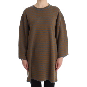 Dolce & Gabbana Gelb & Grau gestreifter Pullover in Übergröße