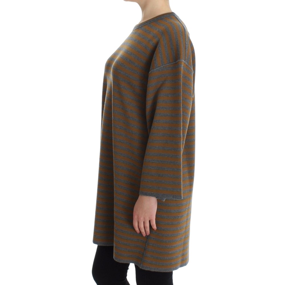 Dolce & Gabbana Gelb & Grau gestreifter Pullover in Übergröße