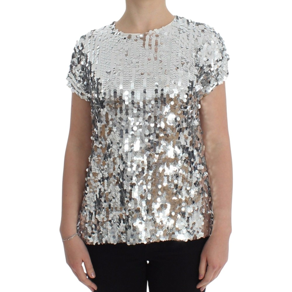 Dolce & Gabbana Enchanted Sicily Abendbluse mit Pailletten