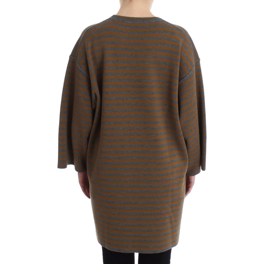Dolce & Gabbana Gelb & Grau gestreifter Pullover in Übergröße