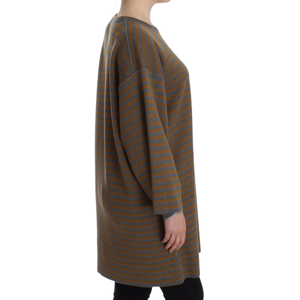 Dolce & Gabbana Gelb & Grau gestreifter Pullover in Übergröße