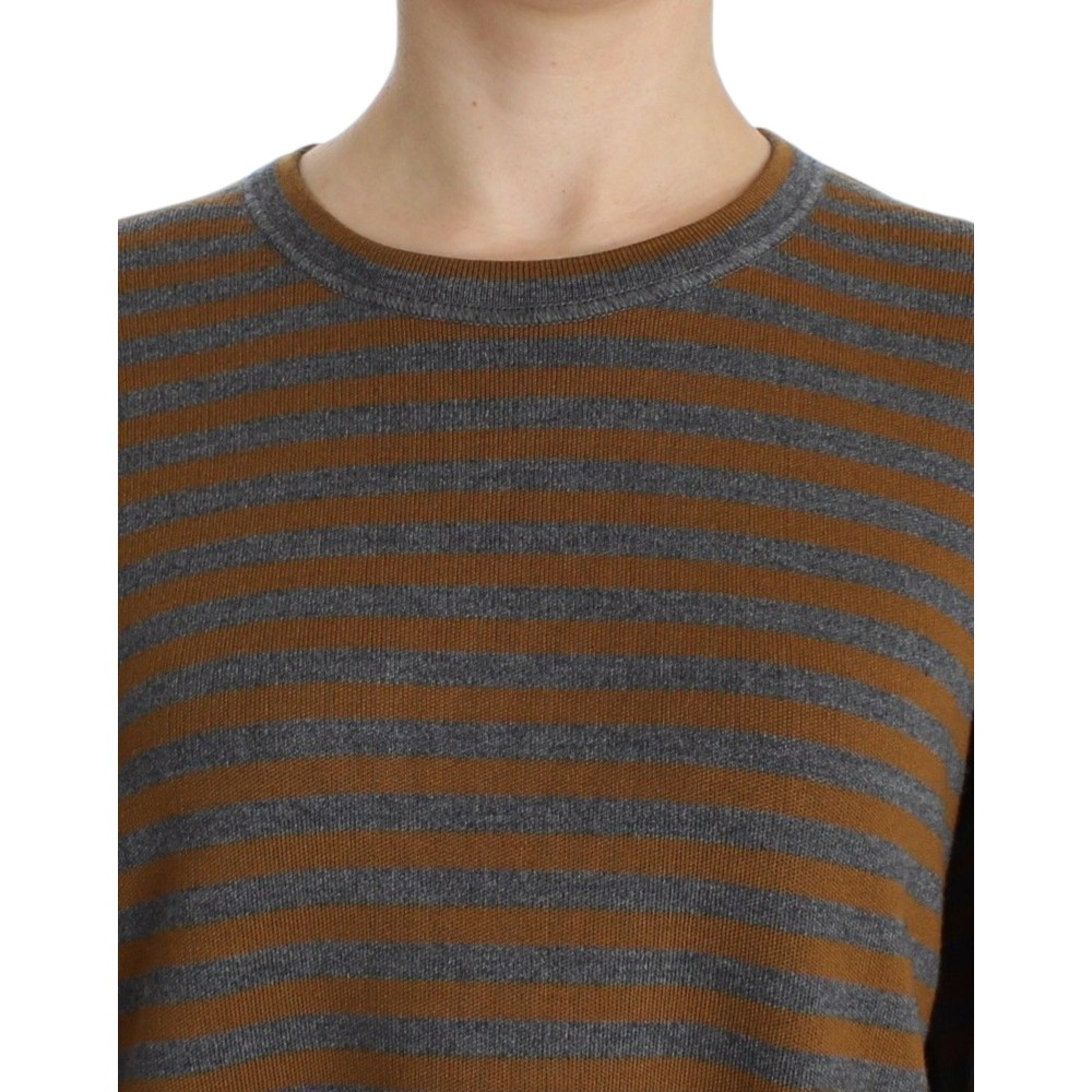 Dolce & Gabbana Gelb & Grau gestreifter Pullover in Übergröße